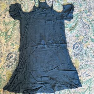 Blue Cold Shoulder Dress